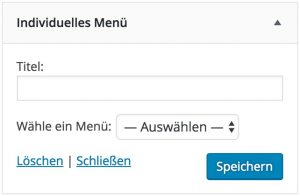 Einstellungen für das Menü-Widget in WordPress
