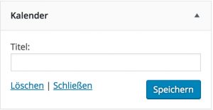 Einstellmöglichkeiten im WordPress Kalenderwidget