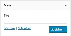 WordPress Meta-Widget Einstellungen