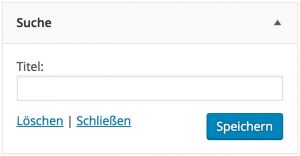 WordPress Suchwidget Einstellungen