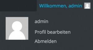 WP-Admin-Bar (rechter Teil)