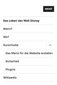 Responsives Menü bei TwentySixteen