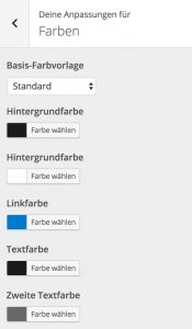 Farbwähler im WordPress Customizer