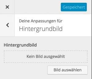Formular zum Hinzufügen eines Hintergrundbildes im WordPress Customizer