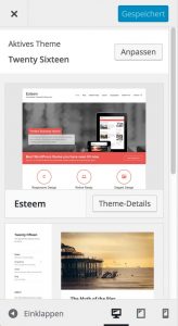 Theme im Customizer umstellen