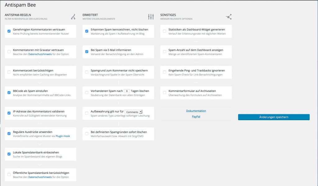 Antispam Bee Regeln