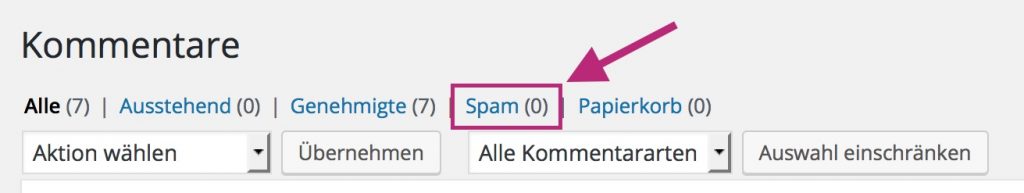 Spam Kommentare