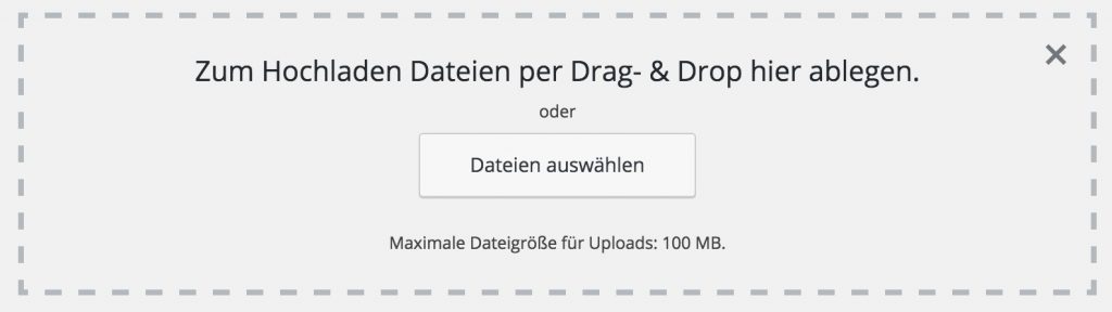 Formular zum Hochladen von Dateien in der WordPress Mediathek