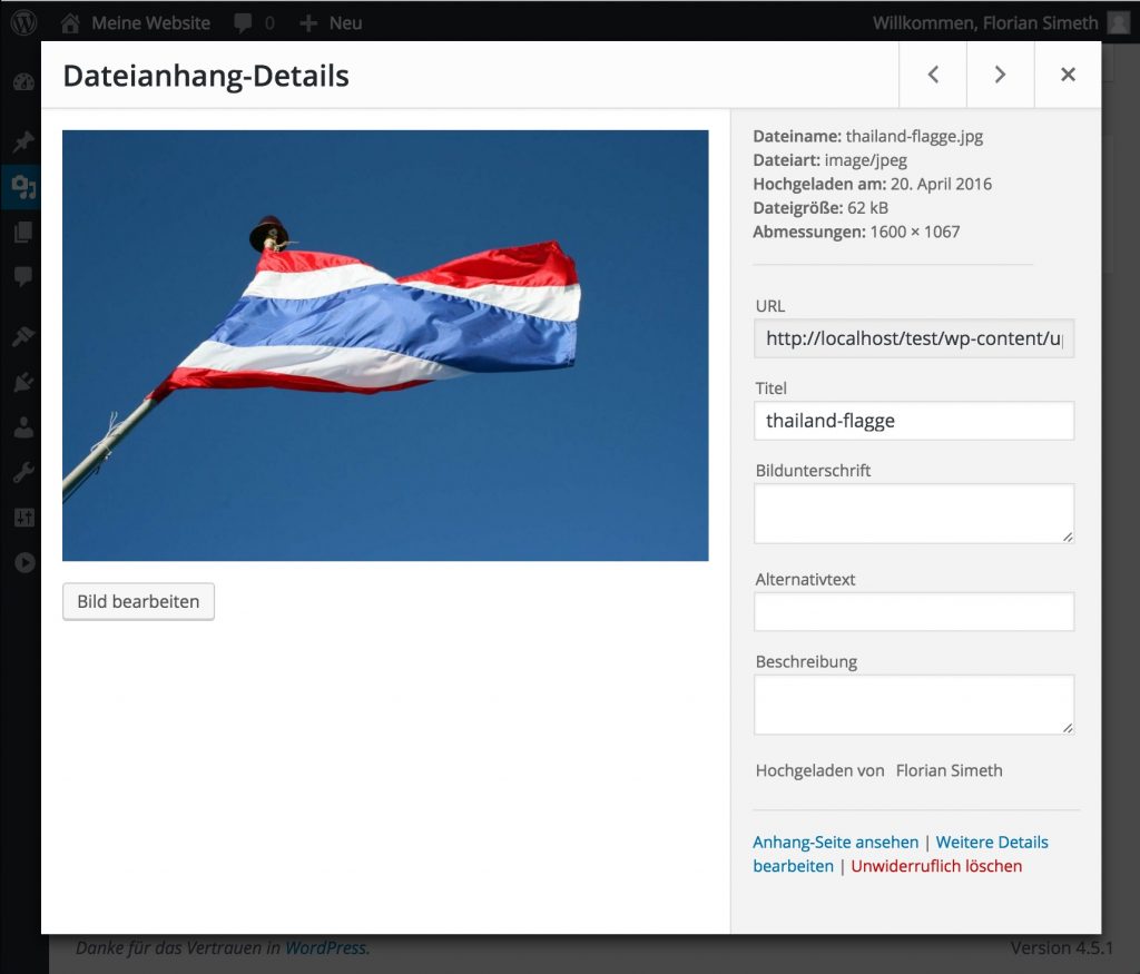 Medien-Detailansicht nach Rasteransicht
