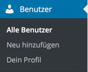 WordPress Menü - Alle Benutzer
