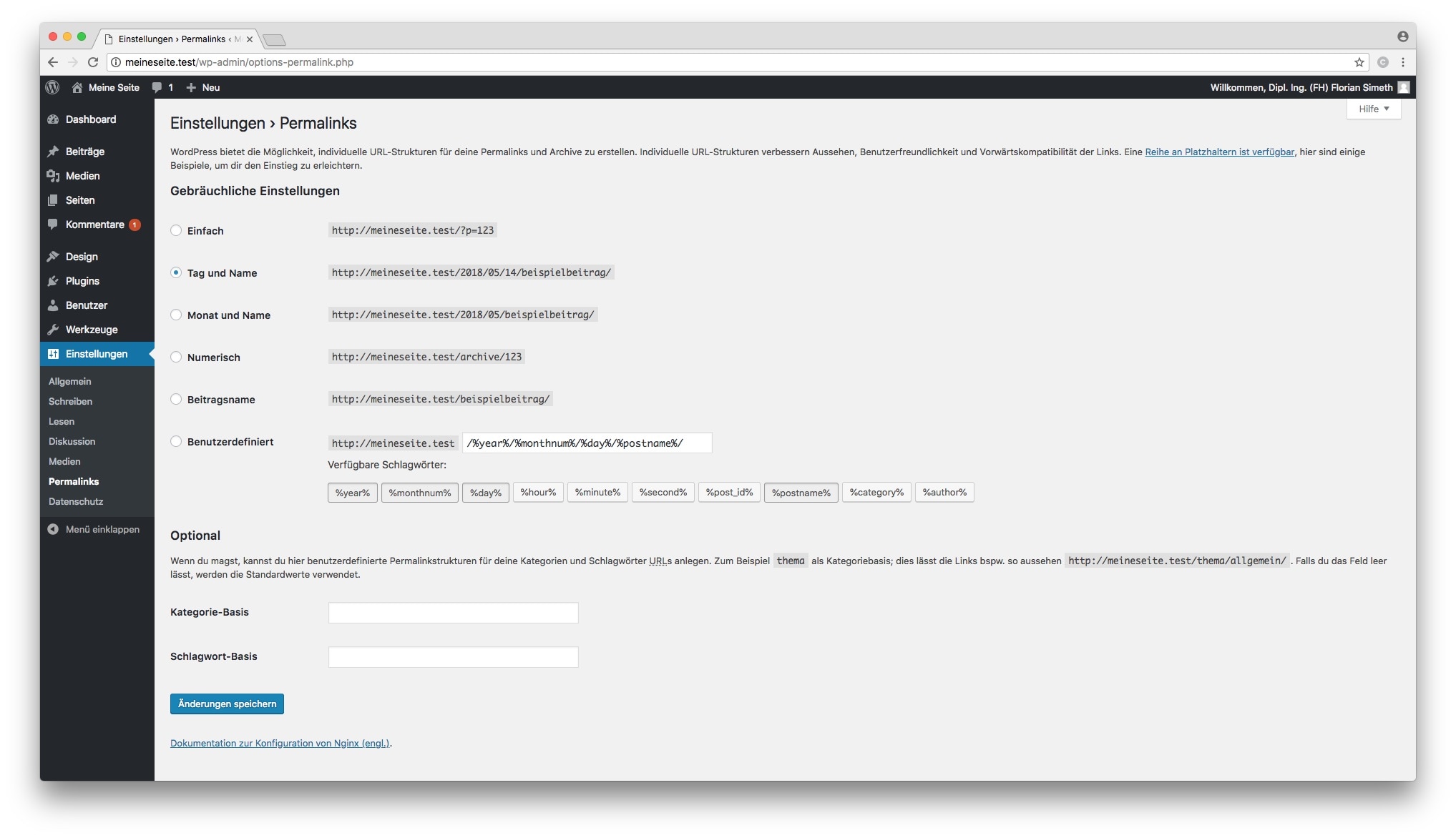 WordPress Permalink-Einstellungen