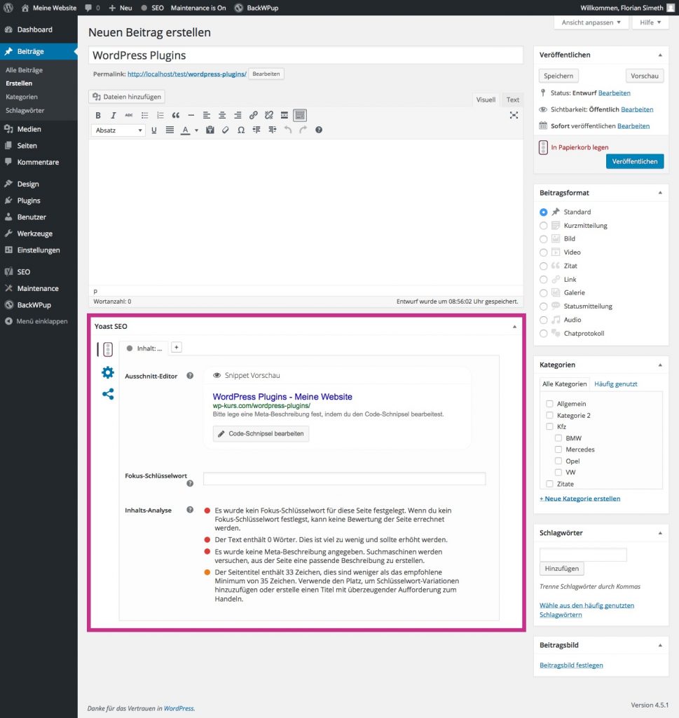 WordPress SEO Metabox