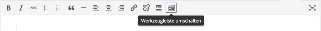 Button zum Umschalten der Werkzeugleiste in WordPress