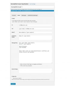 E-Mail Einstellungen in Contact Form 7